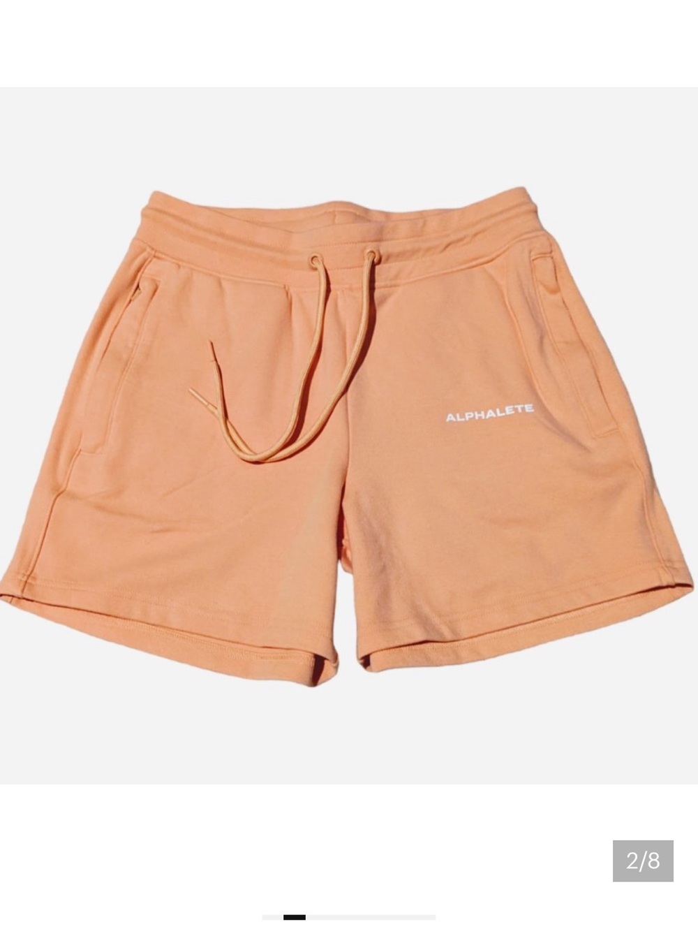 $50 NWT alphalete women's Essential Core Activewear Shorts in orange frost M